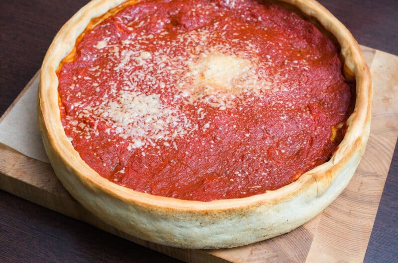 Homemade Chicago-Style Deep Dish Pizza